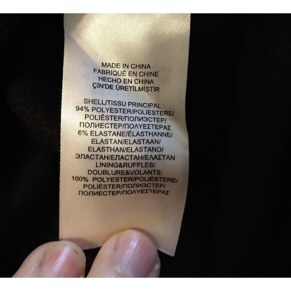 Lauren Ralph Lauren wide leg ruffled v-neck sleeveless black Romper Size 6 Boho - Picture 11 of 11